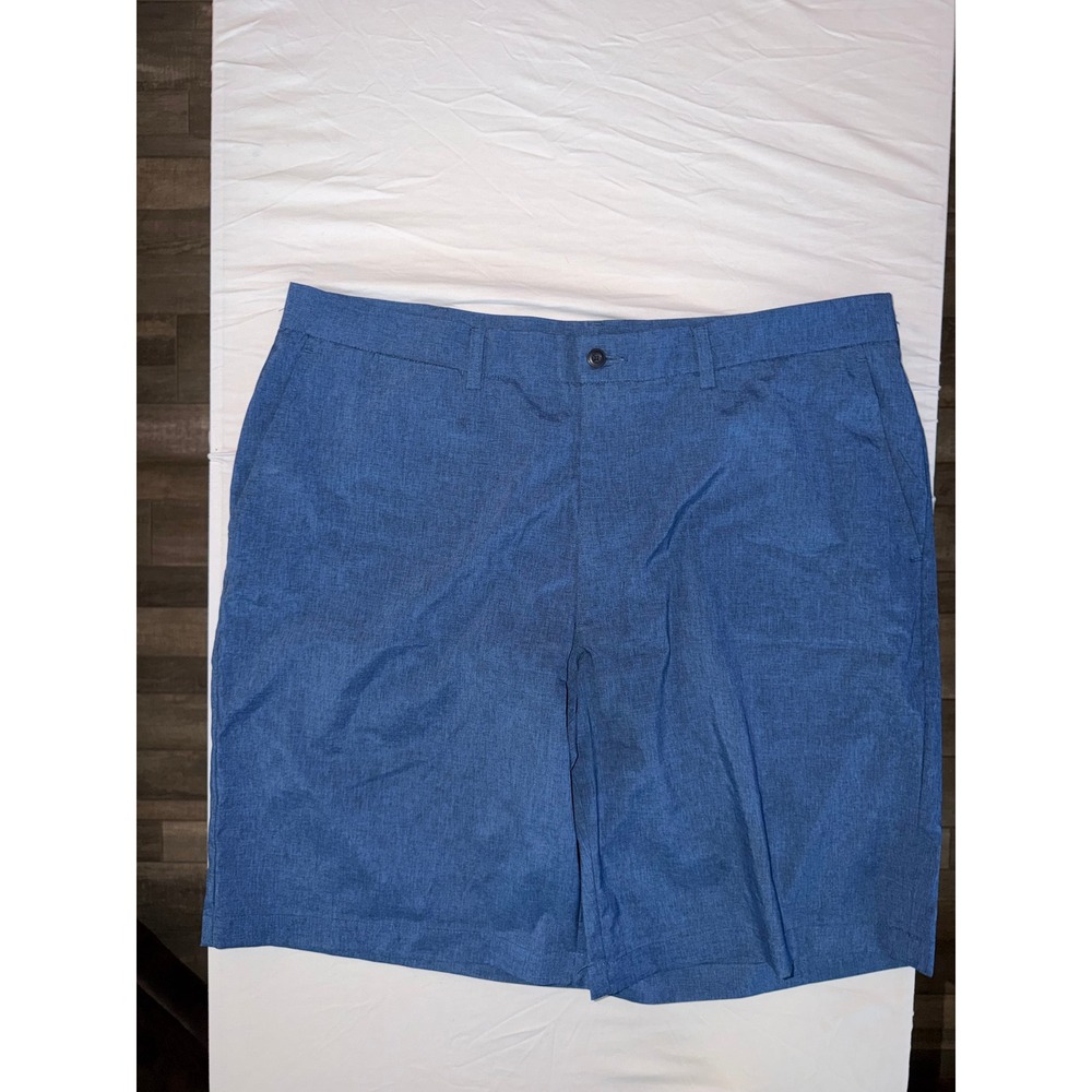 PGA Tour Mens‎ Golf Shorts Size 38 Blue Heathered Stretch Flat Front SU25845